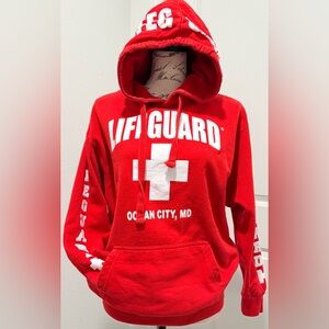 Vintage Popular Lifeguard + Ocean City MD Long Sleeve Hoodie